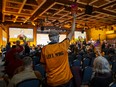 Delegates vote unanimously to pass an emergency resolution to force the Liberal government to deliver on pharmacare during the NDP Convention in Hamilton, Ont.