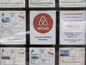 The government last month introduced legislation to limit short-term rentals in many cities in B.C.