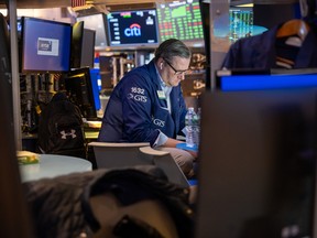 A trader on the floor of the New York Stock Echange.