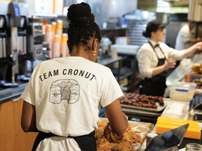 Workers at a bakery in New York. Nonfarm payrolls increased 150,000 last month following a downwardly revised 297,000 in September.