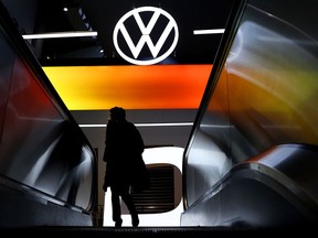 An employee at Volkswagen's headquarters in Wolfsburg, Germany.