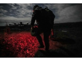 Ukrainian forces during a Vampire drones night mission on the front line in Ukraine, on Oct. 28.