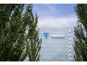 The headquarters of Telefonica SA in Madrid, Spain.