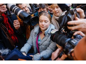 Greta Thunberg arrives at court on Nov. 15 after being arrested at a demonstration in London in October. Photographer: Carlos Jasso/Bloomberg