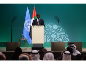 DUBAI, UNITED ARAB EMIRATES - DECEMBER 01: William Ruto, President Kenya, speaks during day one of the high-level segment of the UNFCCC COP28 Climate Conference at Expo City Dubai on December 1, 2023 in Dubai, United Arab Emirates. The COP28, which is running from November 30 through December 12, brings together stakeholders, including international heads of states and other leaders, scientists, environmentalists, indigenous peoples representatives, activists and others to discuss and agree on the implementation of global measures towards mitigating the effects of climate change.