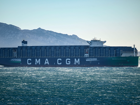 The "CMA CGM Palais Royal", the world's largest container's ship
