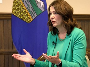 Premier Danielle Smith in Calgary on Tuesday, December 19, 2023.