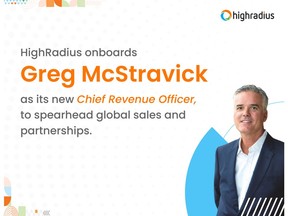 HighRadius onboards Greg McStravick as its new Chief Revenue Officer, to spearhead global sales and partnerships.