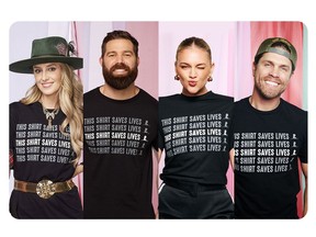 L to R: Lainey Wilson, Jordan Davis, Kelsea Ballerini and Dustin Lynch all in St. Jude This Shirt Saves Lives t-shirt.