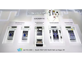 GIGABYTE is carrying forward its booth theme, "Future of COMPUTING" from COMPUTEX to CES 2024. Photo: One of the highlights – AI/HPC servers