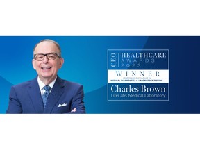Charles Brown, President & CEO, has just won the award for Leadership Excellence in Medical Diagnostics and Laboratory Testing in the 2023 CEO Healthcare Awards, presented by CEO Today magazine