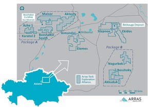 Kazakhstan License Package Showing Arras-Teck Strategic Alliance Areas