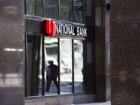 A National Bank of Canada branch in Toronto. The bank reported an increase in profits from a year ago in its fourth quarter.