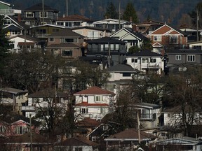 Houses on a hill in Vancouver, B.C.