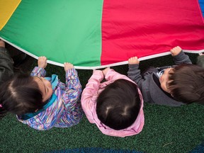 Children play at a daycare in Coquitlam, B.C.