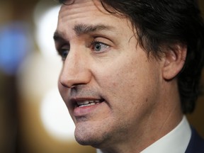 Prime Minister Justin Trudeau speaks to reporters in Ottawa.