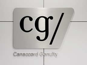 The logo for Canaccord Genuity Corp. in Toronto.