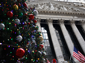 Christmas tree outside the New York Stock Exchange