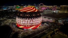 MSG Sphere showcasing the Rockettes in Las Vegas.