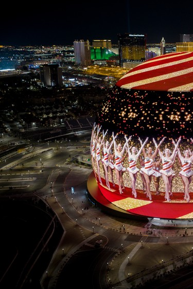 MSG Sphere showcasing the Rockettes in Las Vegas.