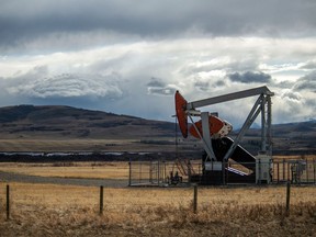 An oil pumpjack near Longview, Alta.