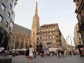 Pedestrians near St. Stephen's cathedral in Vienna. The city was ranked the most livable in Mercer’s 2023 Quality of Living survey for expatriates.