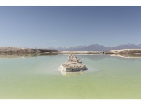 A brine pool at the Albemarle Corp. Lithium mine in Calama, Chile.