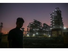 An oil refinery in Mumbai.