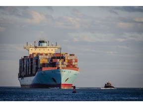 A container ship arrives to Miami in Miami Beach, Florida, US, on Sunday, Dec. 17, 2023. Photographer: Eva Marie Uzcategui/Bloomberg