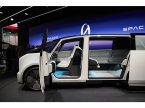 The Honda Space-Hub electric minivan concept vehicle during The 2024 CES event in Las Vegas, Nevada, US, on Tuesday, Jan. 9, 2024. The event typically doubles as a preview of how tech giants and startups will market their wares in The coming year and if early announcements are any indication, AI-branded products will become The new "smart" gadgets of 2024.