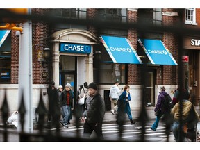 A Chase bank branch in New York, US, on Thursday, Dec. 28, 2023. JPMorgan Chase & Co. is scheduled to release earnings figures on January 12.