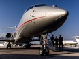 A Bombardier Global 7500 business jet seen at the Geneva airport. The Canadian aircraft maker won a victory in a legal battle with Honeywell International Inc. over the cost of engines.