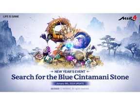 Wemade is organizing MIR4 New Year's event called "Search for the Blue Cintamani Stone"