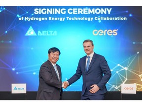 Ceres CEO, Phil Caldwell, and Delta Head of Hydrogen Energy Business Division, Charles Tsai