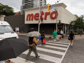 A Metro grocery store is seen in Toronto, Tuesday, July 18, 2023. Metro Inc. reported a first-quarter profit of $228.5 million as its sales gained 6.5 per cent and raised its dividend.