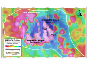 Wide Area Plan View 2023 Drilling on 1VD Magnetics