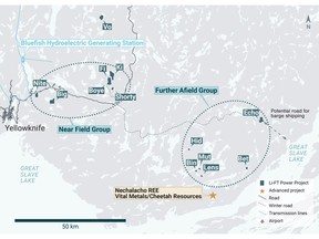 Location of LIFT's Yellowknife Lithium Project. Drilling has been thus far focused on the Road Access Group of pegmatites which are located to the east of the city of Yellowknife along a government-maintained paved highway, as well as the Echo target in the Further Afield Group.