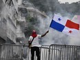 Demonstrators protest against the contract for the Canadian mining company First Quantum Minerals Ltd in Panama City in October.