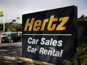 A Hertz office in San Francisco. The company is planning to sell one-third of its EVs in the U.S.