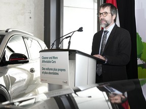 Environment Minister Steven Guilbeault speaks at an announcement in Toronto on Dec. 19, 2023.