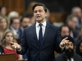 Leader of the Conservative Party Pierre Poilievre during Question Period in Ottawa.
