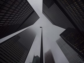 Bank buildings in Toronto's financial district.
