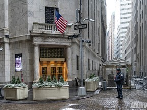 The entrance to the New York Stock Exchange in New York.