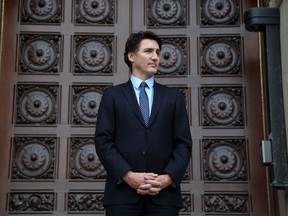 Prime Minister Justin Trudeau on the front steps of Parliament Hill in Ottawa.