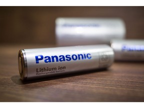 Panasonic's lithium-ion batteries. Photographer: Kentaro Takahashi/Bloomberg