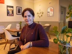 Behavar Khansari inside Celeshmet Persian Restaurant in Vancouver. She runs the restaurant with her mother, Kian. They opened in 2020, three months ahead of COVID-19 restrictions, and business since then, while better, hasn't earned them the cashflow they need to repay their CEBA lifeline loan by the deadline to earn forgiveness of a portion. They are looking at paying it back from their personal savings, and potentially selling the business to recoup the money.