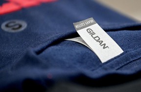 Gildan label on a shirt