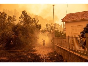 A wildfire at the village of Gouves on the island of Evia, Greece, in August 2021.
