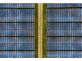A solar energy farm in France.