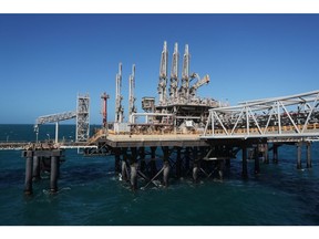 The jetty head at a liquefied natural gas facility.